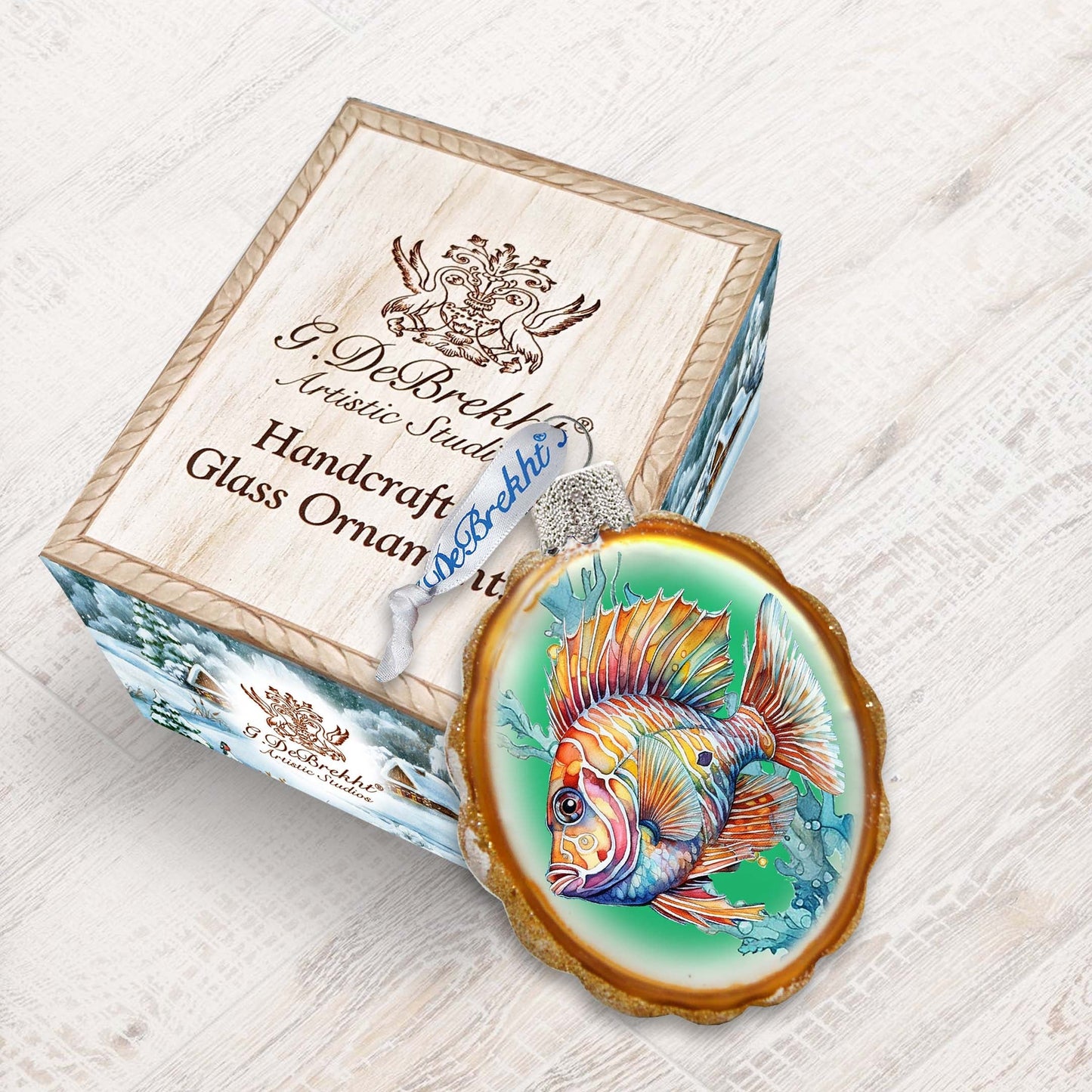 Coastal Decorations - Tropical Fish Keepsake Glass Ornaments by G. Debrekht - Christmas Decor - 777407