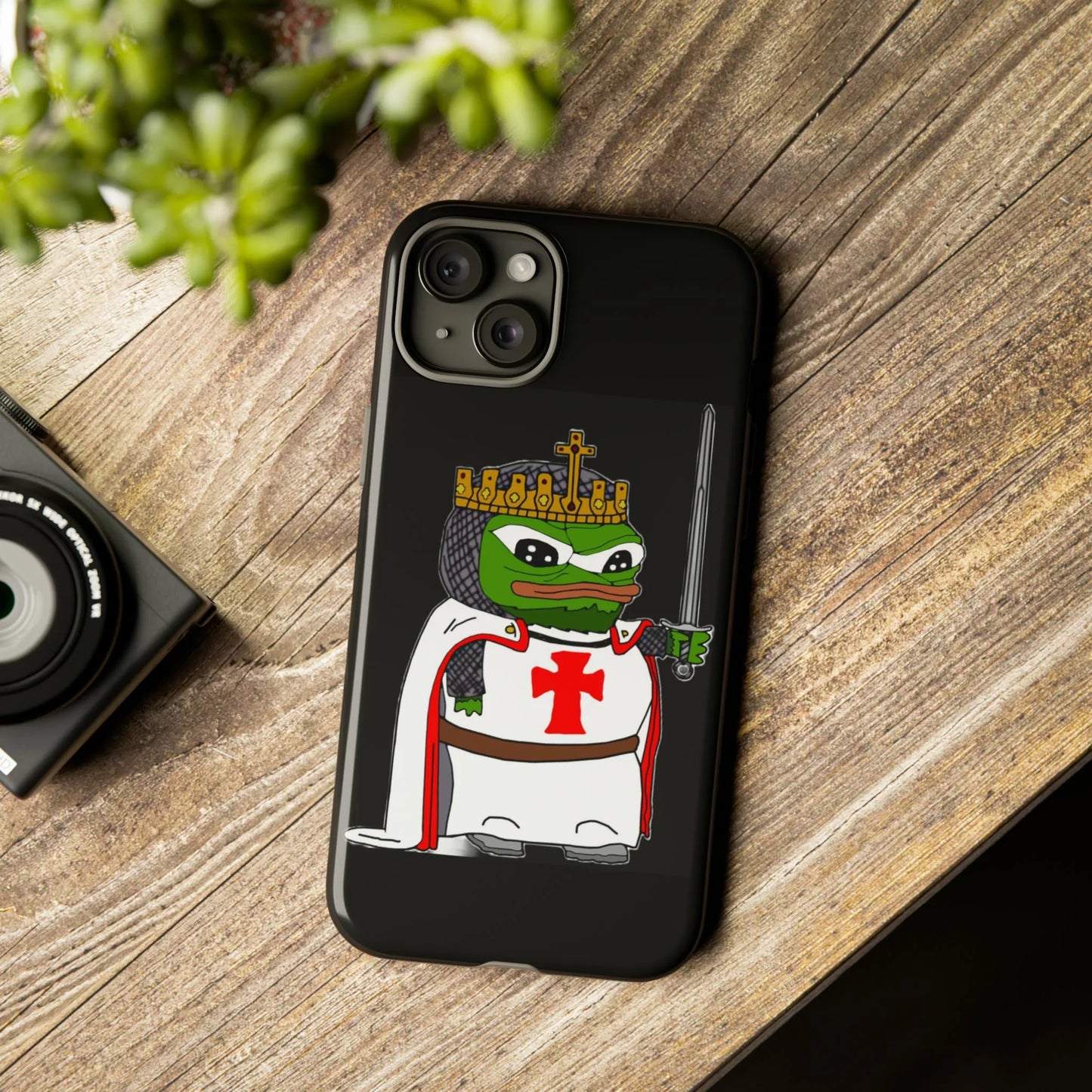 Crusader Pepe Cell Phone Case - Deus Vult Knight Phone Cover - 4LibertyShop.com