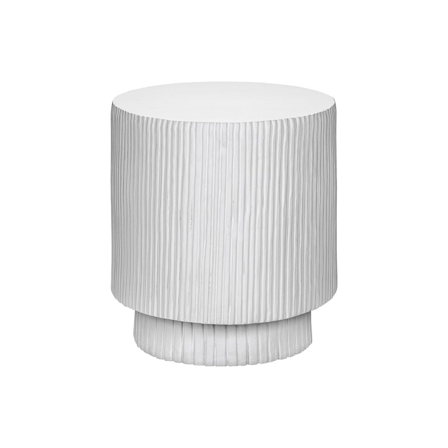 Round Accent Table, Indoor Outdoor - White