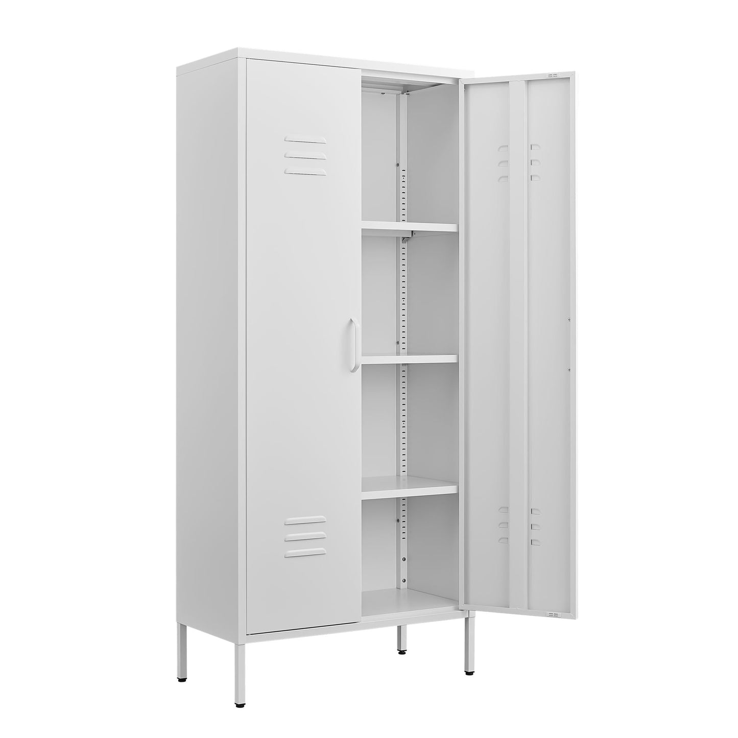 Modern Storage Cabinet with Adjustable Shelves and Magnetic Door Stopper