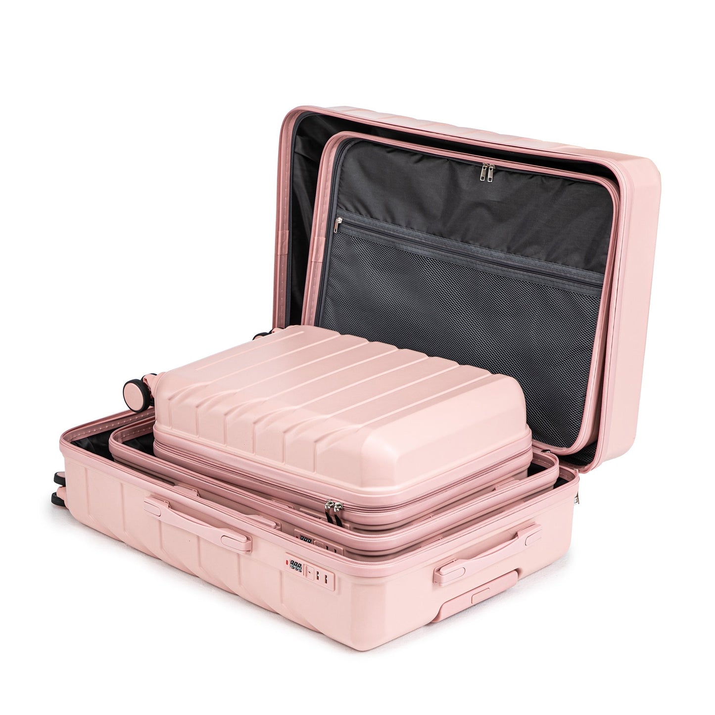 Set 3PCs 20'/24'/28' ABS Spinner Wheel Luggage - Pink