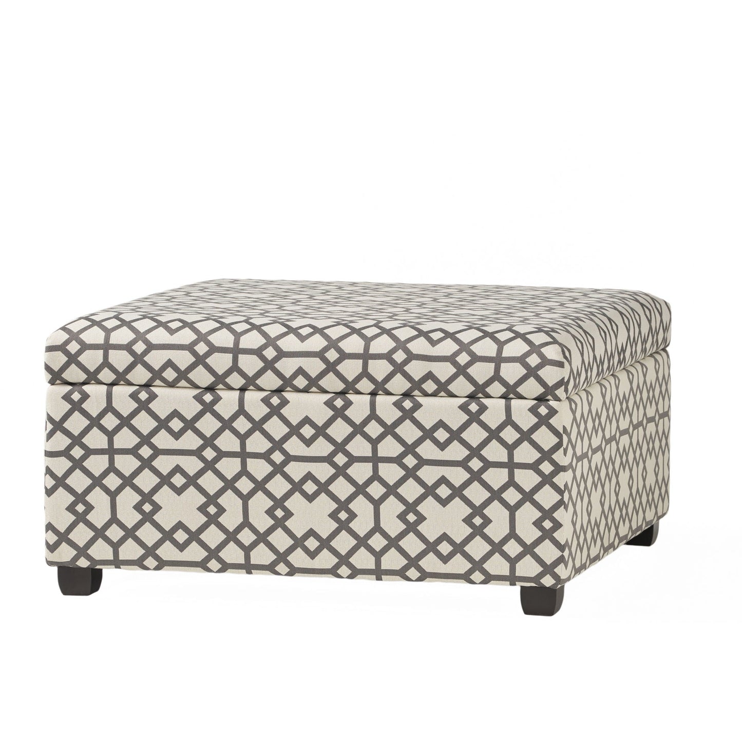 Richmond Storage Ottoman with Unique Pattern and Ample Storage - Gray