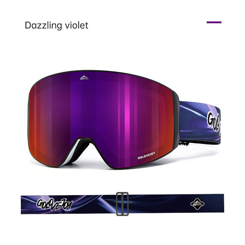 Magnetic ski goggles for men and women double anti-fog outdoor sports riding equipment goggles windproof