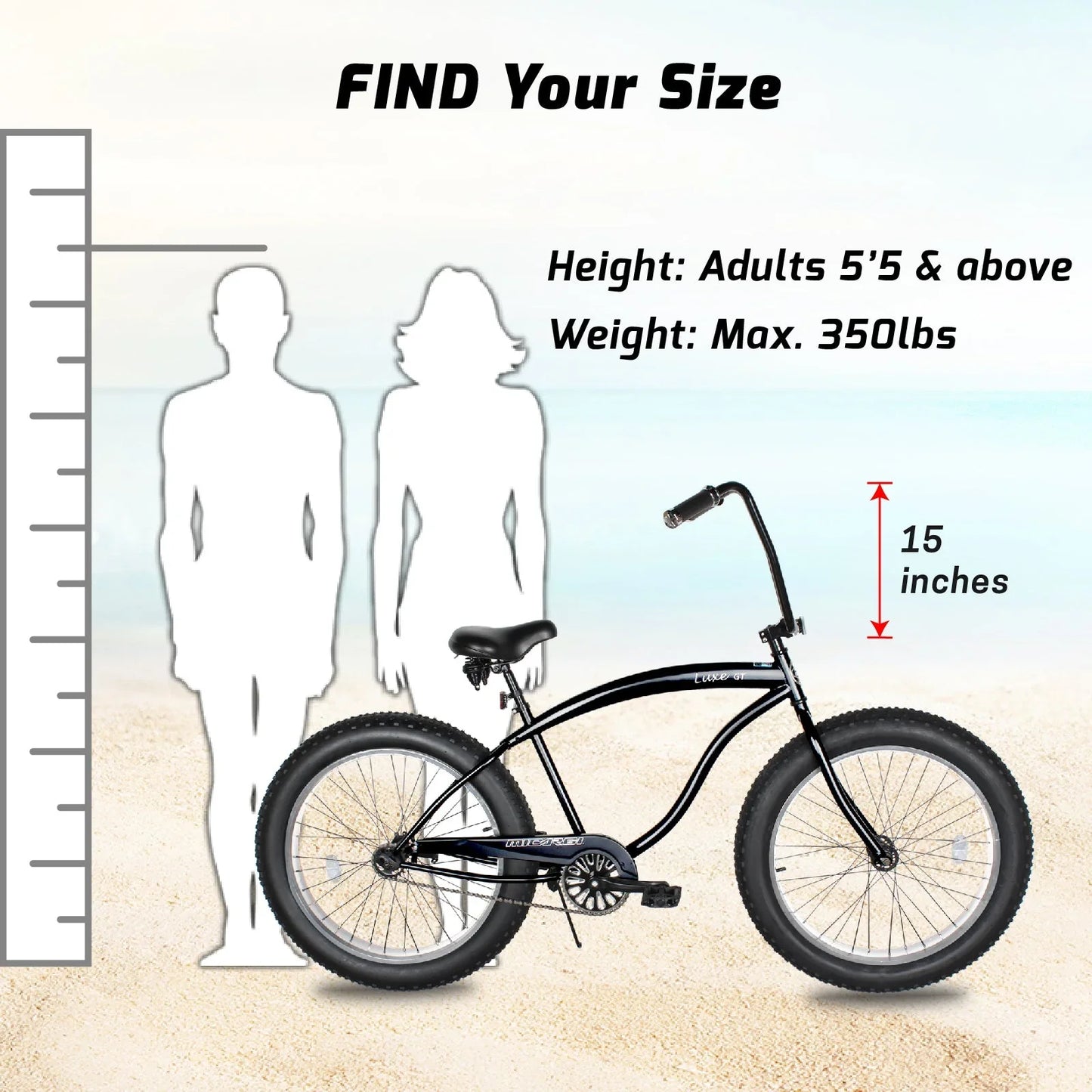 Micargi Luxe GT 26" Beach Cruiser Bike