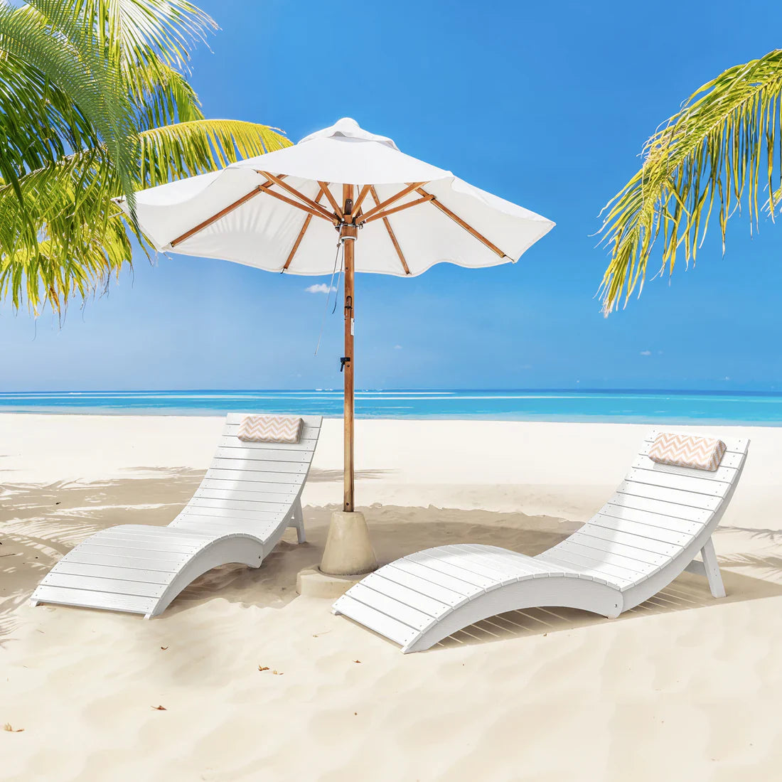AquaCurve™ AquaWave Pre-Assembled Folding Pool Lounge Chair for Tanning Ledge