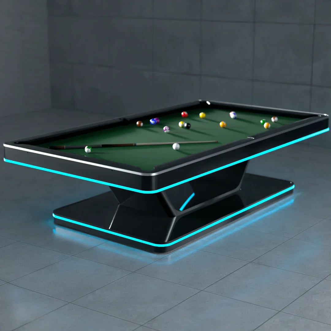 White Billiards The Stark Modern Slate LED Pool Table