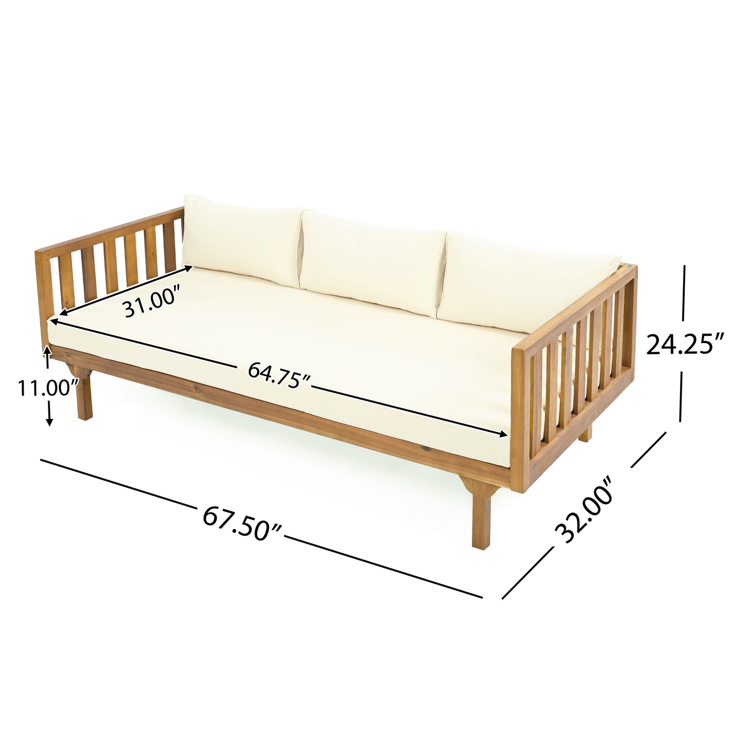 Claremont 3 Seater Daybed (Beige)