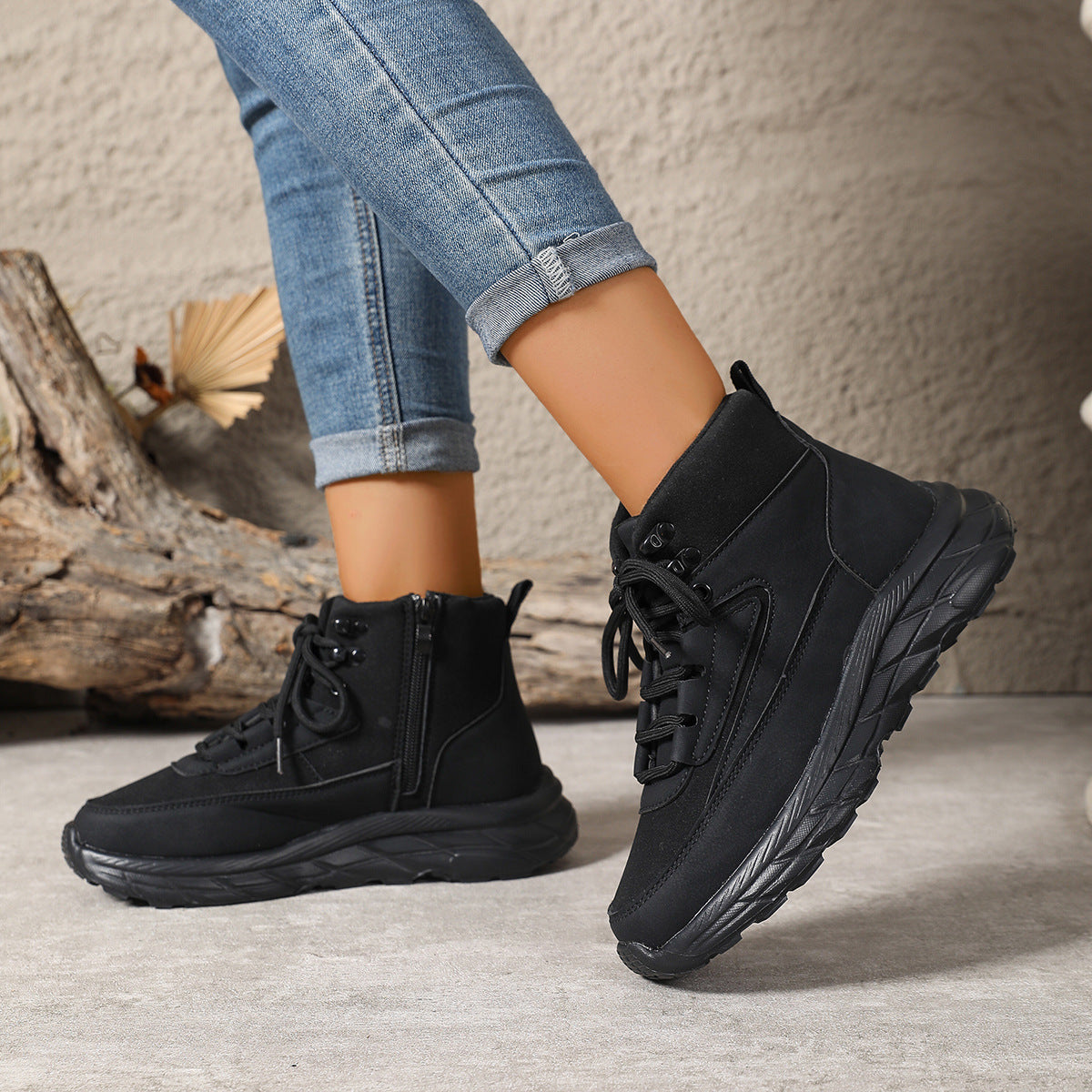 Thick-soled Fleece Lined Padded Warm Keeping Hiking Shoes Cotton-padded Shoes