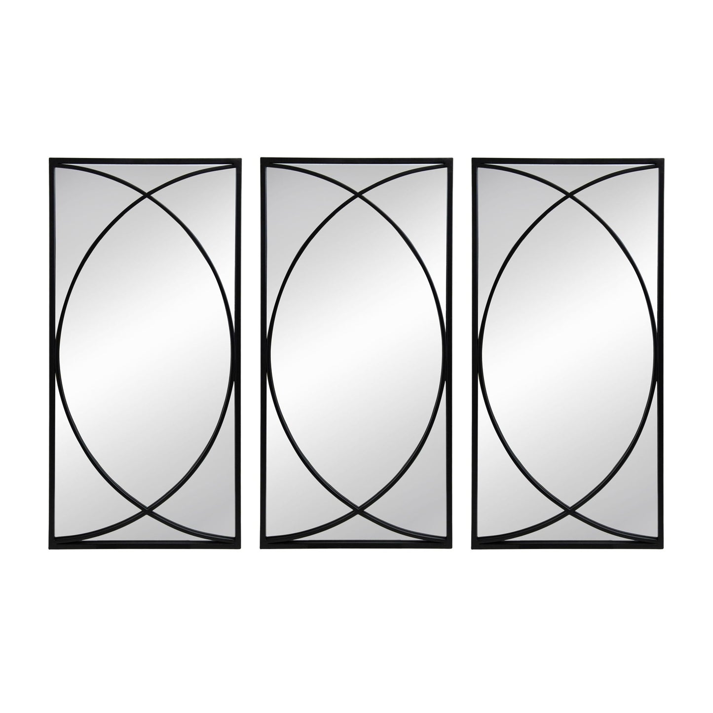 Rectangular Wall Mirrors With Frame, Home Decor For Living Room Bedroom Entryway - Black