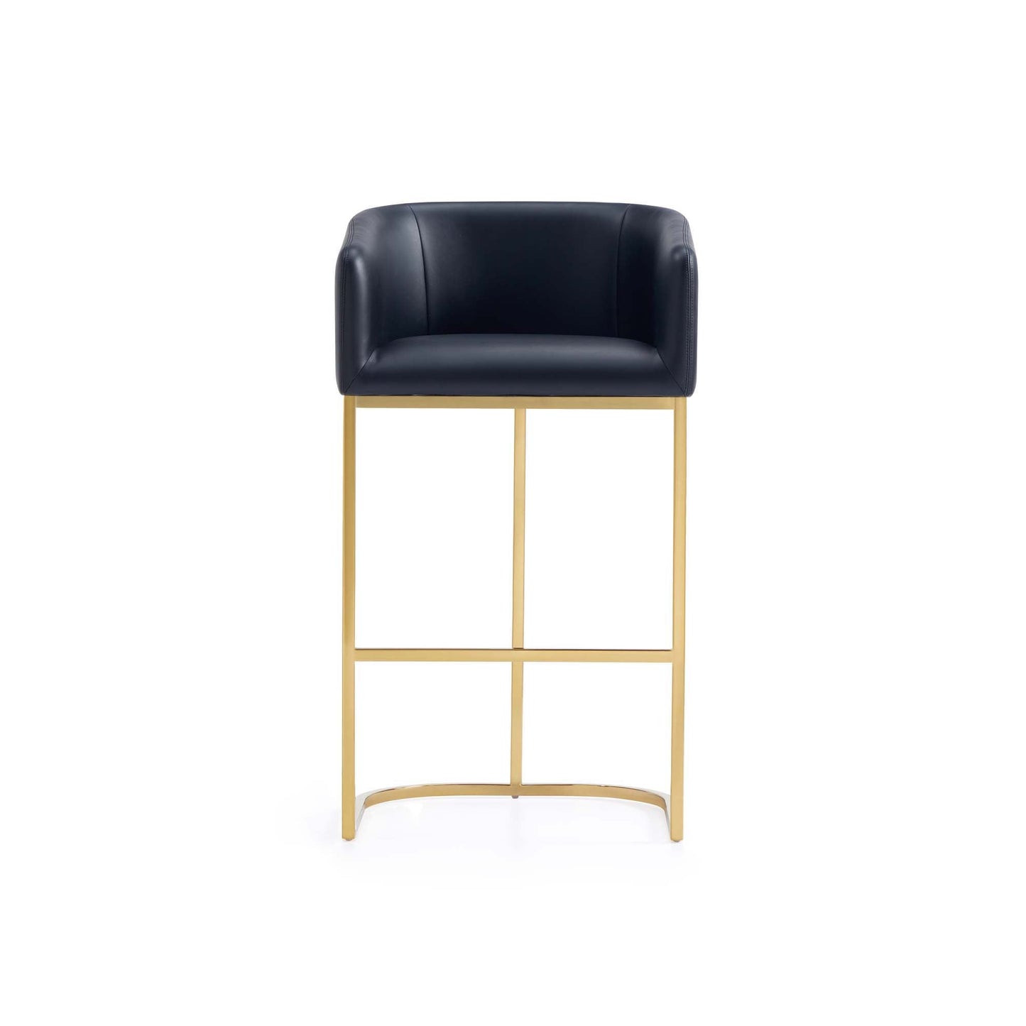 Mid-Century Modern Stool With Steel Base
