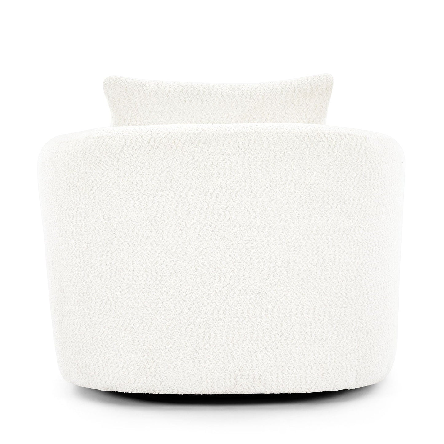 360° Swivel Barrel Sofa Chair With Throw Pillow, Upholstered Accent Chair