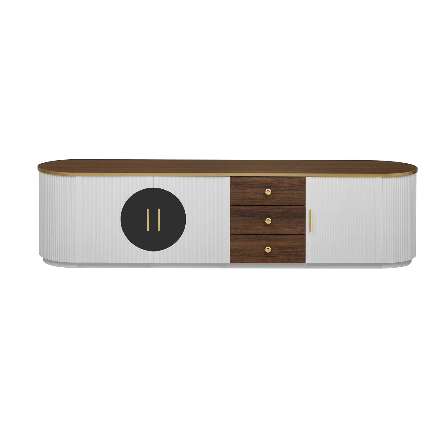 Modern Minimalist TV Stand for TVs Up to 80" With 3 Drawers and 1 Shelf
