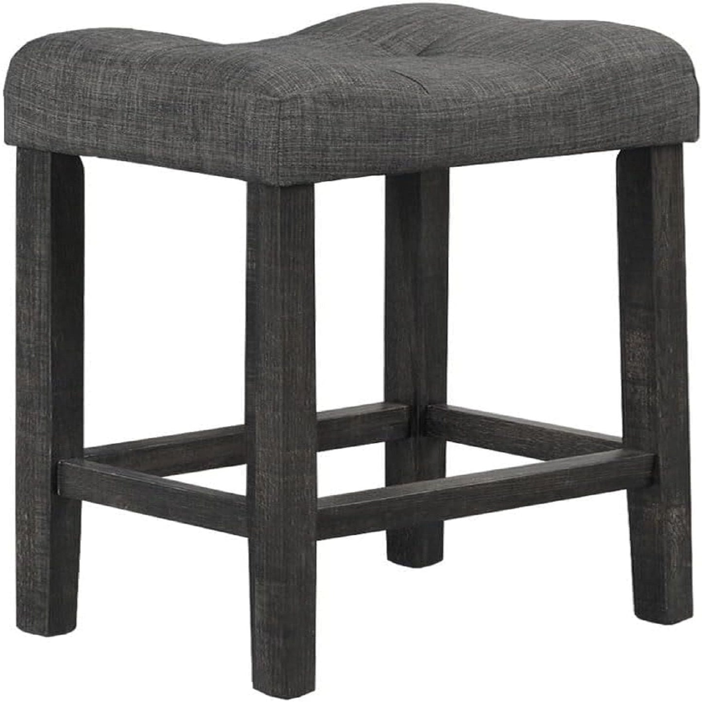Transitional Style Counter Height Dining Stool With Footrest (Set of 2)