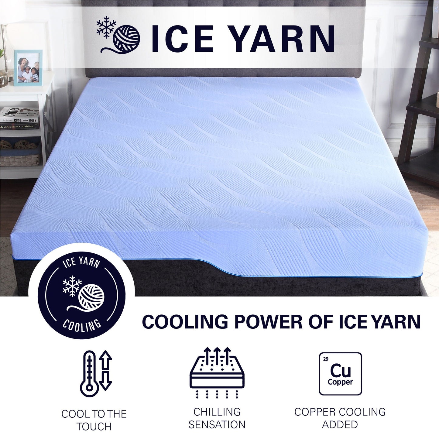 Refresh - 12" Hybrid Cooling Fast Responding Latex Foam And Coil Mattress