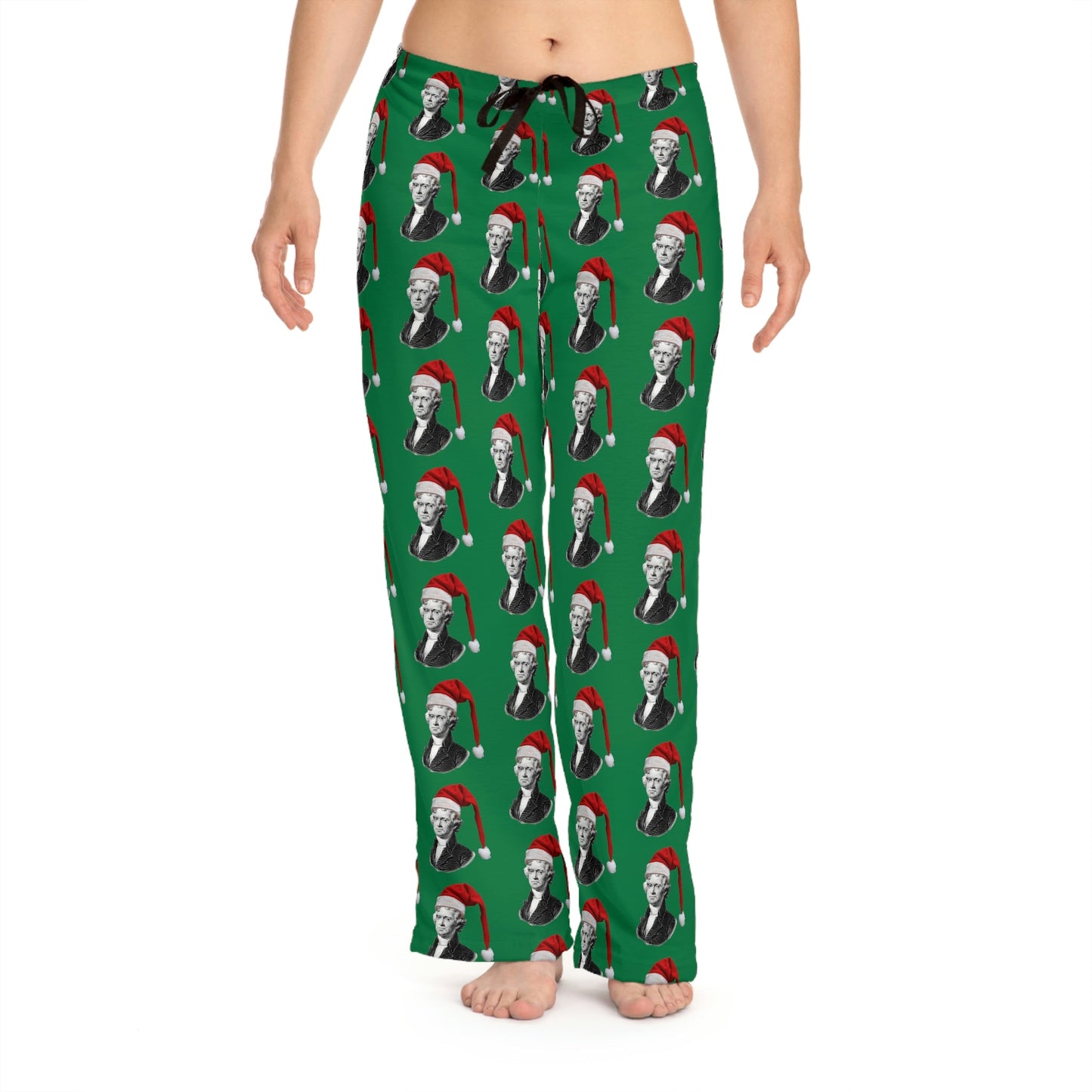 Thomas Jefferson Santa Hat Women's Pajama Pants - 4LibertyShop.com