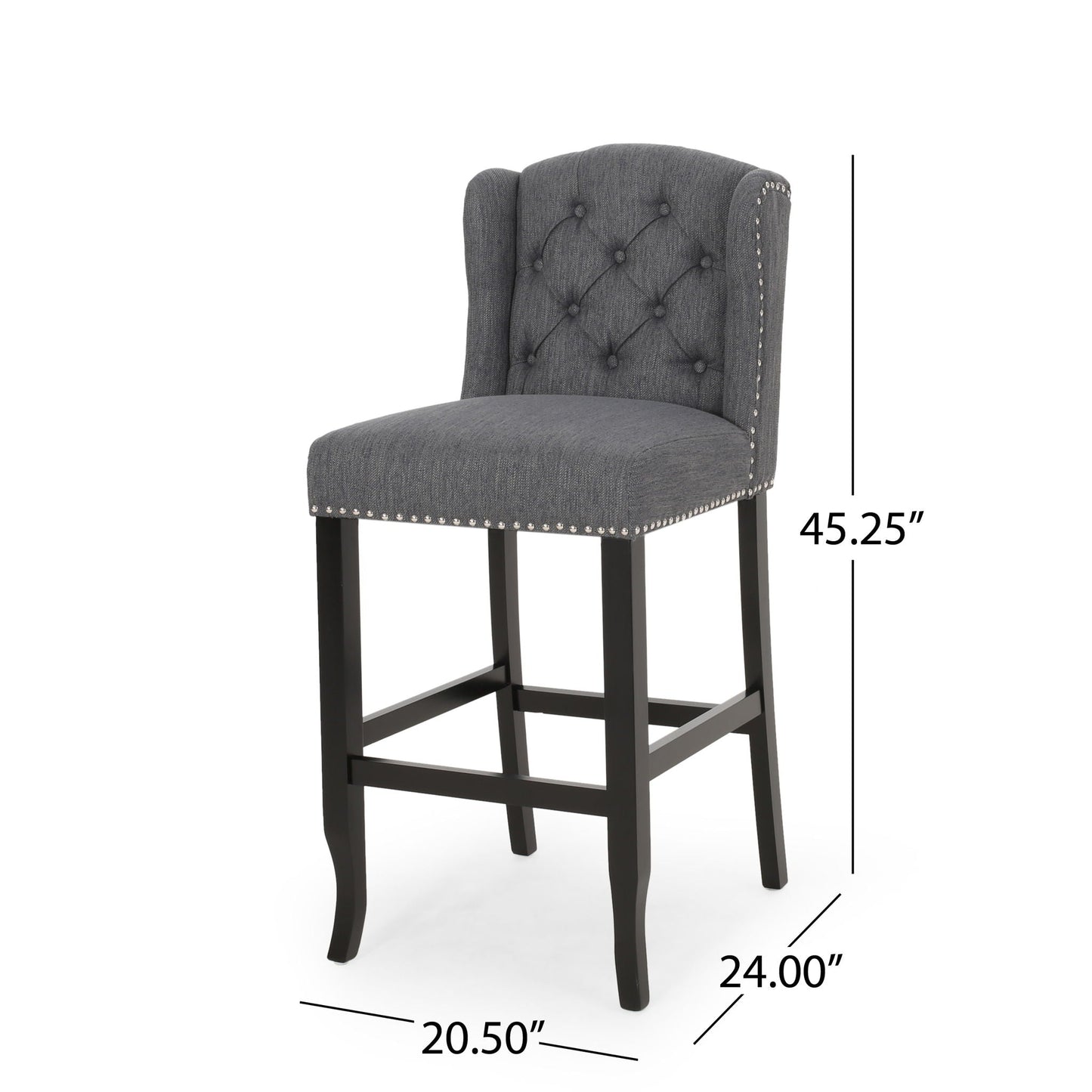 Vienna Contemporary Fabric Tufted Wingback Counter Stools (Set of 2)