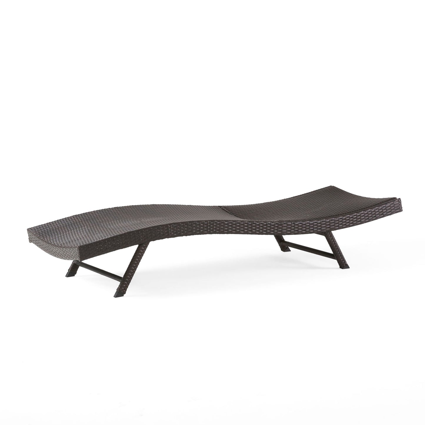 Kauai Modern Style PE Wicker Chaise Lounge - Brown Multi