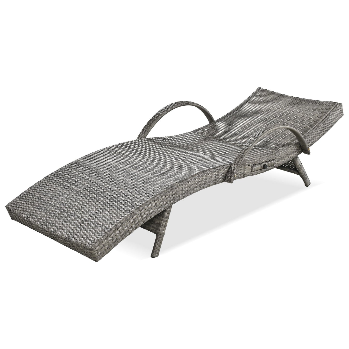 K&K 80" Outdoor Wicker Chaise Lounge Chairs Set of 2