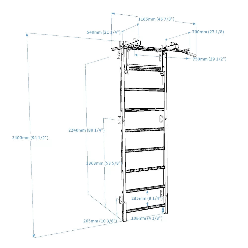 BenchK 731 Wall Bars and Pull-Up Bar Exercise Rehabilitation Equipment