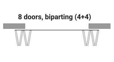 J Top Mount Heavy Duty Bifold Barn Door Hardware Kit | 8 Door Biparting