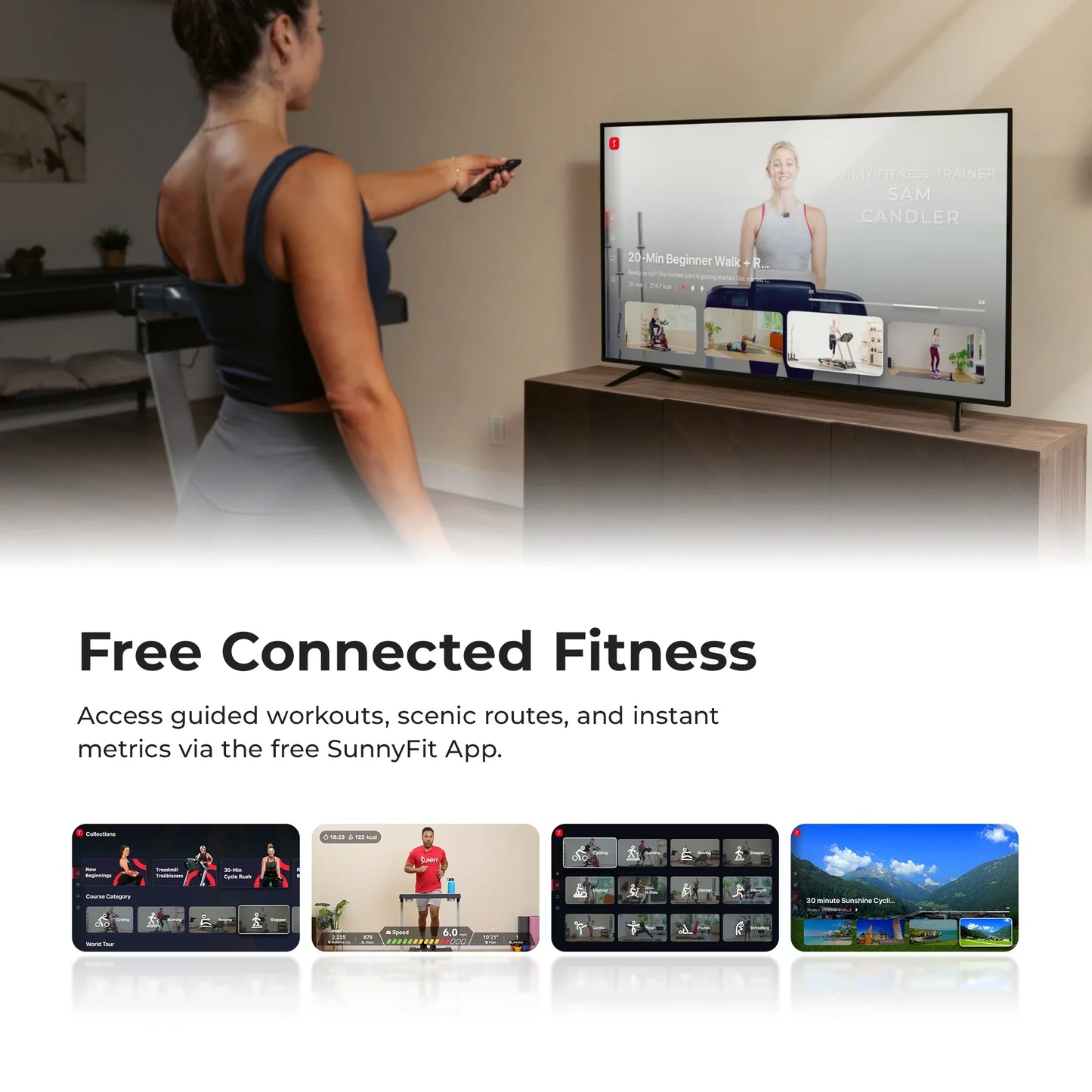 Premium Foldable Auto Incline Smart Treadmill by Sunny Health & Fitness