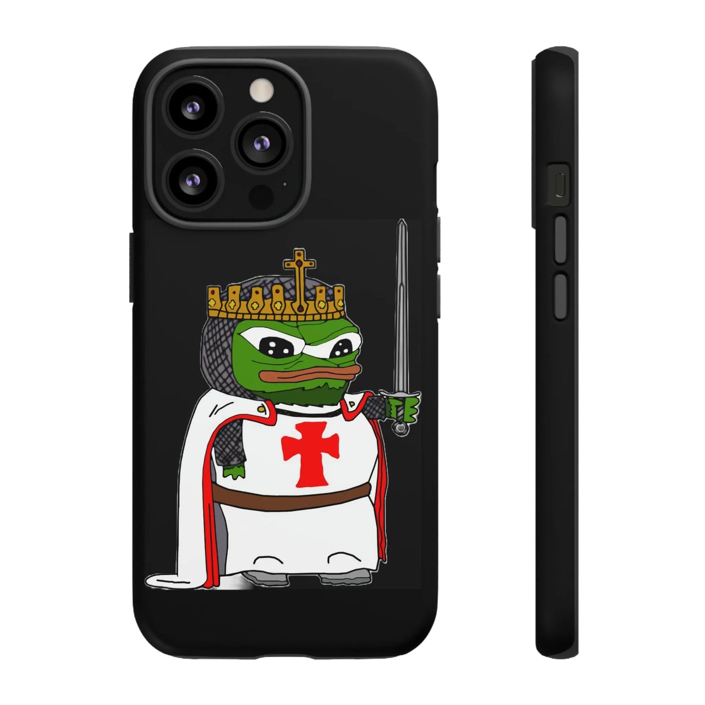 Crusader Pepe Cell Phone Case - Deus Vult Knight Phone Cover - 4LibertyShop.com
