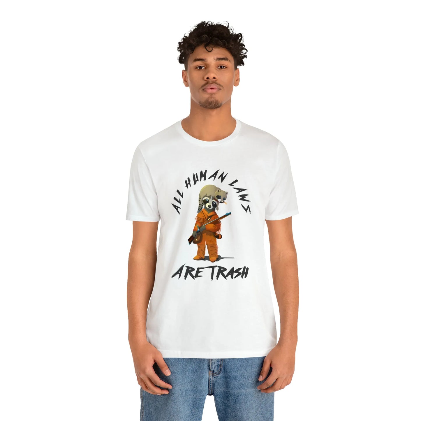 All Human Laws Are Trash Raccoon T-Shirt