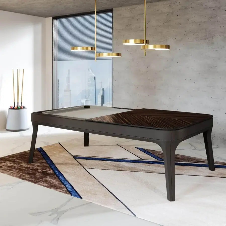 White Billiards The Morris Modern Slate Leather Pool Table