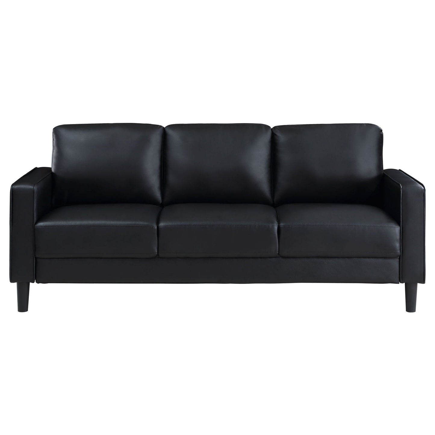 Ruth - 2 Piece Track Arm Sofa Set With Cushions - Black