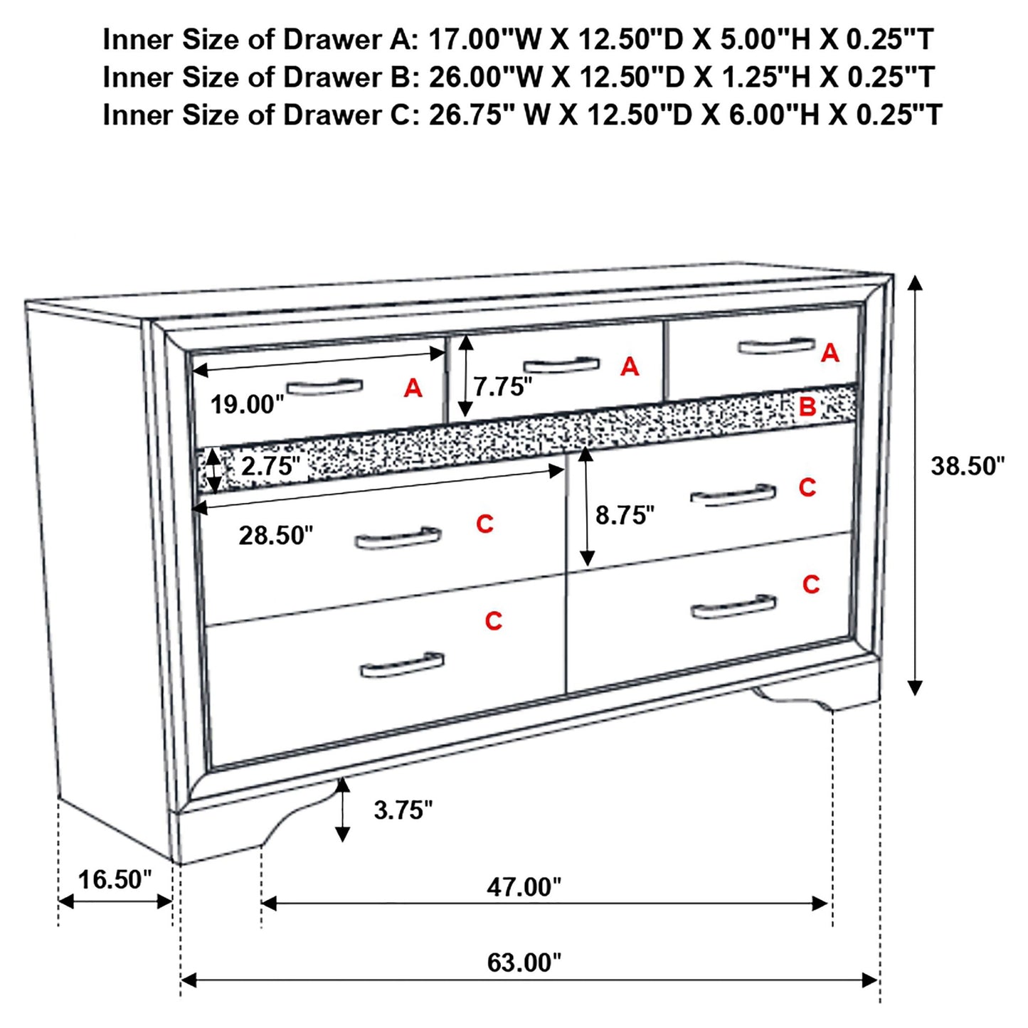 Annie - 9 Drawer Dresser