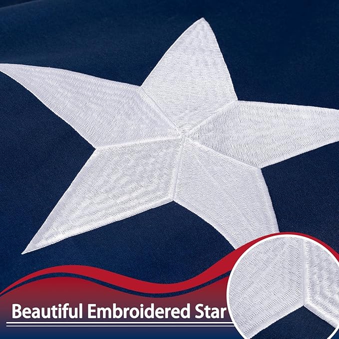 Texas Flag 2x3 ft Deluxe Super Tough Series, Heavy Duty Spun Polyester, All Weather TX Flag High Wind with Embroidered Stars, Brass Grommets, Sewn Stripes, Durable Texas Flags Outdoor Outside