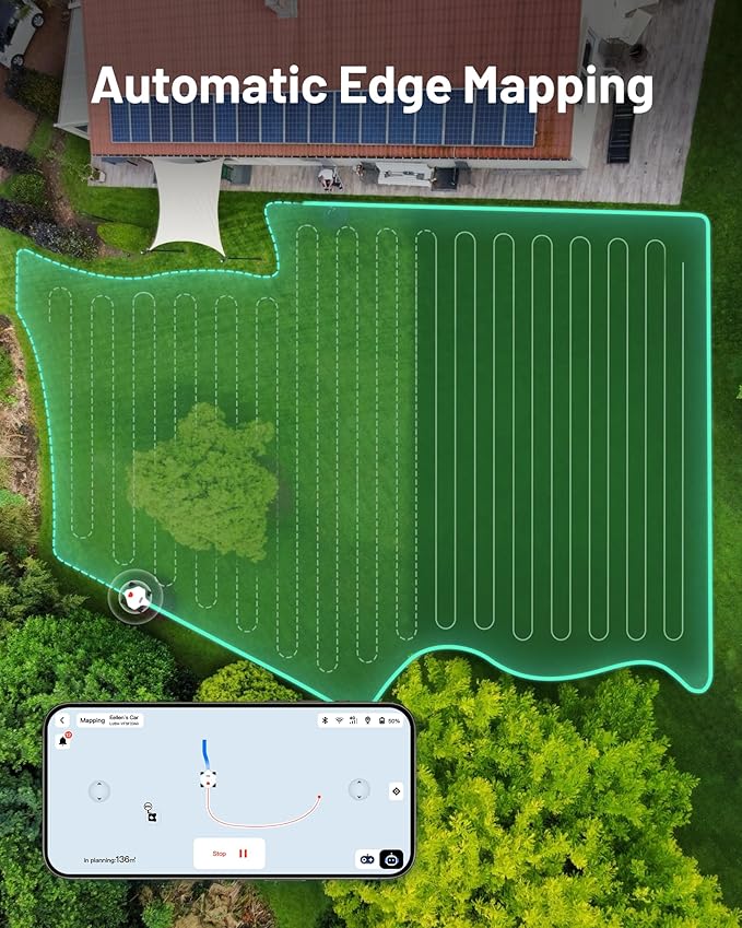 LUBA 2 AWD 5000HX Robot Lawn Mower with 4G, Reception 1.25 Acres, Max. 1.48 Acres, All-Wheel-Drive for 80% Slope, UltraSense AI Vision & RTK Automatic Edge Mapping, 2.2"-4.0" Cutting Height