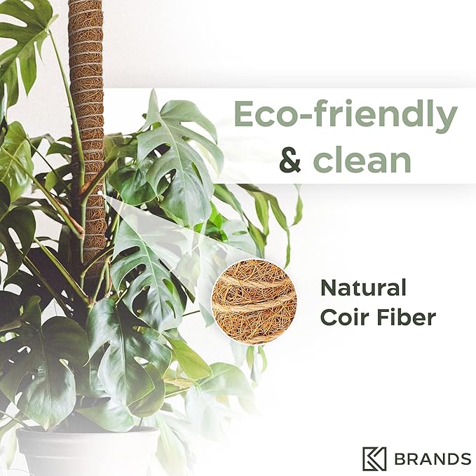 48'' Bendable Moss Pole Monstera Plant Support for Climbing Indoor Plants - Stakes for Potted Climbers - Tall Sticks Indoor Trellis for Houseplants - Accessories for Monstera Pot