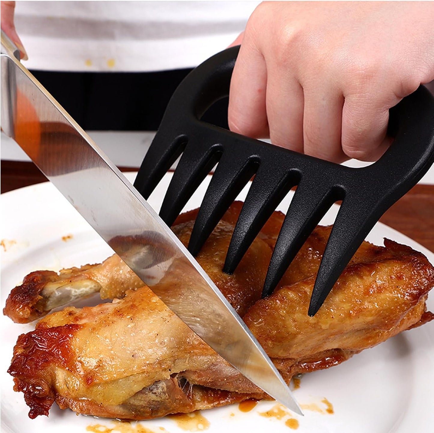 Meat Shredder Claws - Bear Claws for Shredding Meat - Claws for Pulled Pork, Chicken Shredder Tool - Perfect for BBQ Gifts, Easily Lift, Handle, Shred, and Cut Meats - Heat Resistant (Black)