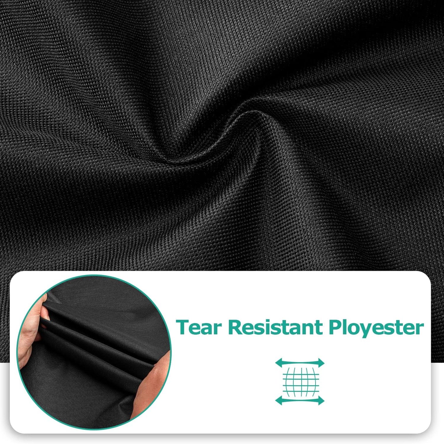 SunPatio Gas Grill Cover 60 Inch, Outdoor Heavy Duty Waterproof Barbecue Gas Cover, UV and Fade Resistant, All Weather Protection Compatible for Weber Charbroil Brinkmann Grills and More, Black