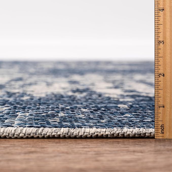 Keen Home Design Terrace Outdoor Round Rug - 8ft Round Washable Indoor/Outdoor Rug for Patio, Kitchen, Balcony, Beach, Garden, Deck and Porch, Size: 7'7" Round