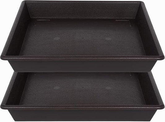 Square Plant Saucer 18 Inch 2 Pack, Large Plant Trays for Pots Heavy Duty Plastic Plant Saucers for Indoors Outdoors, Flower Pot Plant Drip Trays No Holes Plant Lover Gardening Gifts