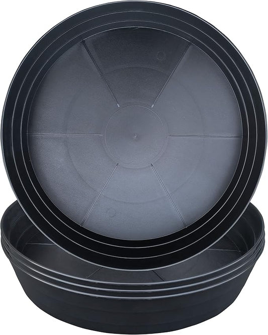 Plant Saucer 14 Inch, 4 Pack Extra Large Planter Saucer, Plastic Plant Saucers for Indoors and Outdoors, Deep Plant Pot Saucers, Drainage Tray for 9 10 12 in Planters