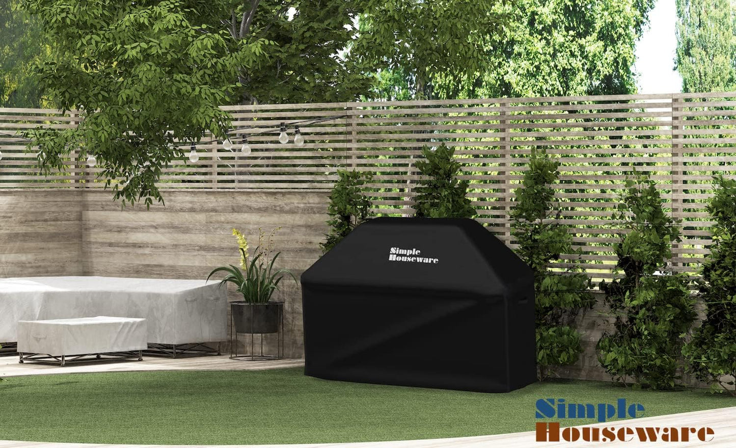 Simple Houseware 60 in. Waterproof Heavy Duty Gas BBQ Grill Cover, Weather-Resistant Polyester