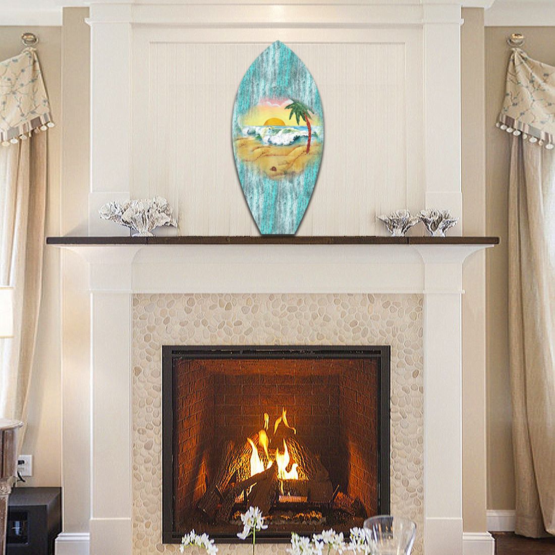 Sunrise Surfboard Coastal Door Decor by G. DeBrekht - Coastal Holiday Decor - 8198522H
