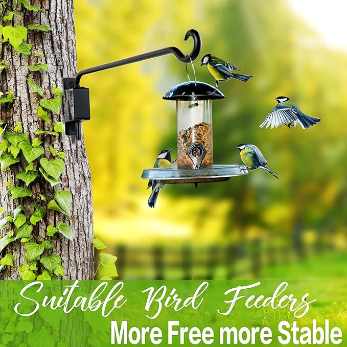 Qiang Ni Swivel Plant Hanger Bracket: Bird Feeder Hanger for Outdoor Wall Mount (16 - B, 16 Inch)