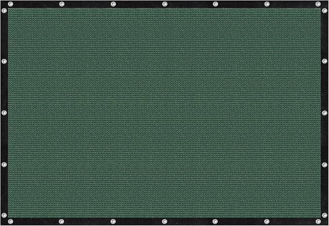 VICLLAX Shade Fabric Sun Shade Cloth with Every 2 FT Grommets for Patio Garden Pergola Cover Canopy 7x8 FT, Dark Green