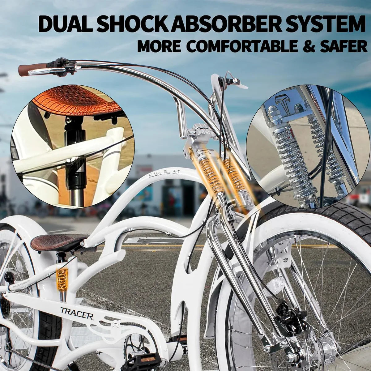 Tracer Raider Pro DS7 Stretch Chopper Cruiser Bike