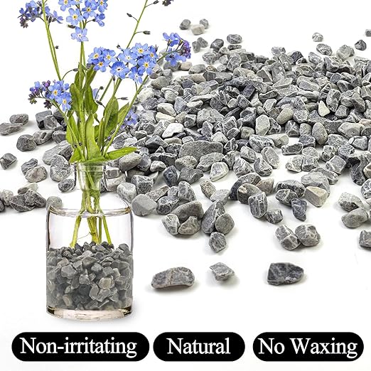 2lbs Grey Pebbles for Landscaping, 3/8inch Small Rocks for Succulent Cactus Plants, Natural Polished Pebbles, River Rocks for Plants, Vases, Gardening