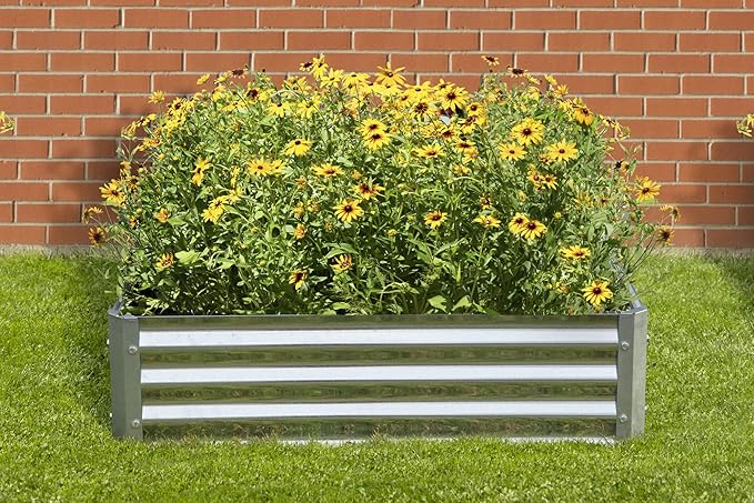 Arrow Sheds GrowIT Galvanized Steel Raised Flower and Plant Bed for The Garden or Greenhouse, 40" x 40" x 11"