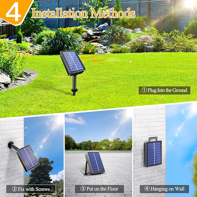 Ollny Solar String Lights Outdoor, 66FT 200LED Solar Fairy Lights with 8 Modes, Waterproof Solar Lights for Outside Yard Garden Patio Camping Party Wedding(Warm White)