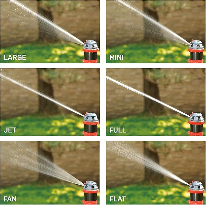 Eden 96122 Metal Adjustable 6-Pattern Mobile Rotary Gear Drive Garden Sprinkler & 94124 Multi Pattern Turbo Gear Drive Sprinkler Plus Misting System