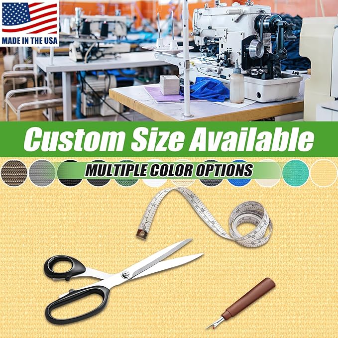 Outdoor 90% Sun Shade Cloth with Grommets, 5 X 15 FT Pergola Shade Cover for Garden Patio Carport Kennel Swimming Pool, Sand (We Make Custom Size)