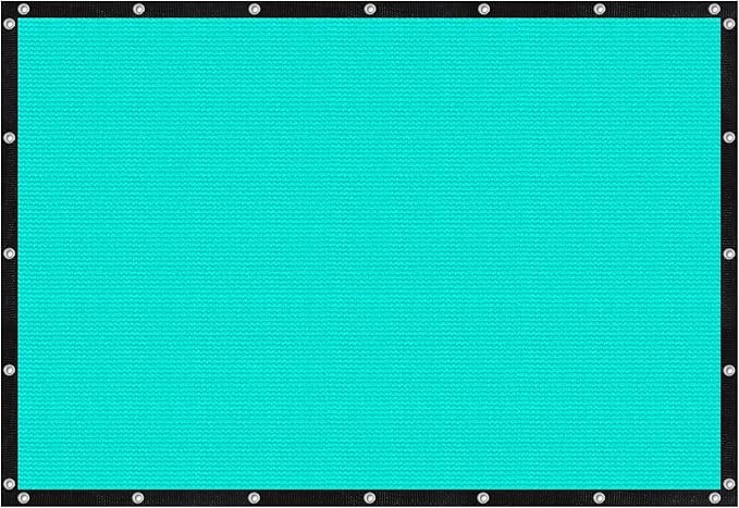 VICLLAX Shade Fabric Sun Shade Cloth with Every 2 FT Grommets for Patio Garden Pergola Cover Canopy 13x19 FT, Turquoise