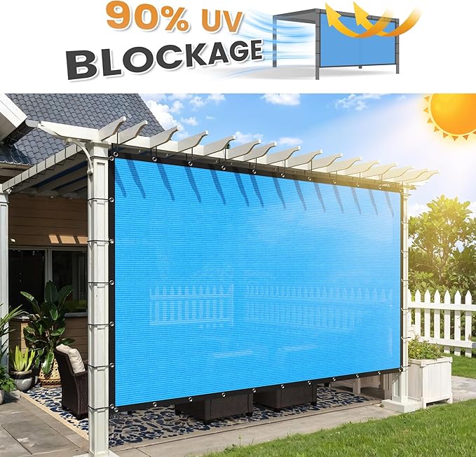 VICLLAX Shade Fabric Sun Shade Cloth with Every 2 FT Grommets for Patio Garden Pergola Cover Canopy 4x4 FT, Mixed Turquoise